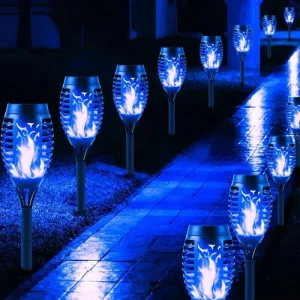 12Solar Garden Lights Outdoor Torch Lamps Flickering Flame Effect LED Waterproof