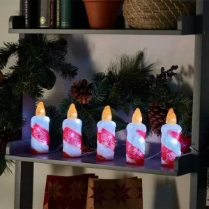 LED Candle Christmas Decoration 5pc Flickering String Lights Home Outdoor Xmas