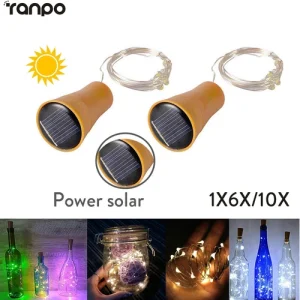 1m/1.5m/2m Led String Light Solar Powered Garland Copper Wire Cool White Bottle