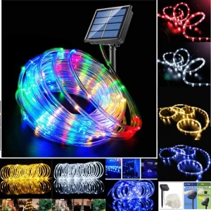 Solar String Rope Lights Outdoor Twinkle Lighting Waterproof Garden Decoration