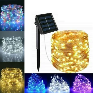 10M 20M 30M Solar LED String Lights Waterproof Copper Wire Fairy Outdoor Garden