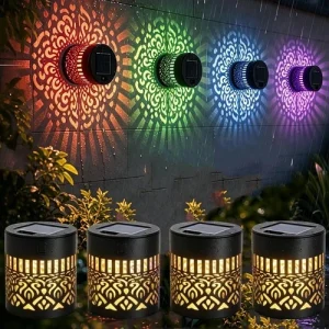 4 PCS Solar Powered Deck Step Stair Lights for Garden Patio Yard Landscape Decor